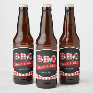 Baby Q Beer Bottle Label - Red