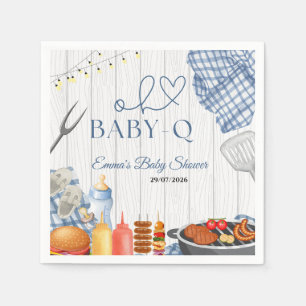  Baby-Q Boy Rustic BBQ Baby Shower Napkin