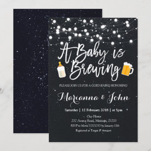 Baby Q Coed BBQ Baby is brewing shower invitation
