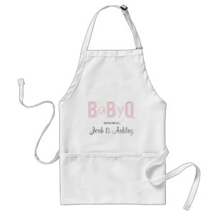 Baby Q Coed BBQ Baby Shower Apron Rustic BabyQ