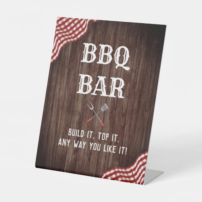 Baby Q Coed Shower BBQ Decorations BBQ Bar Sign (Front)