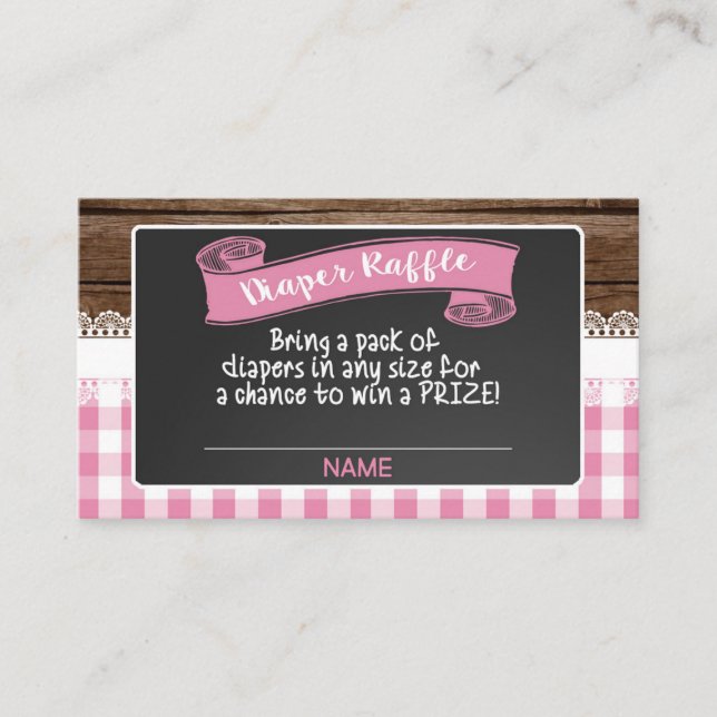 Baby Q Diaper Raffle Card - Pink (Front)