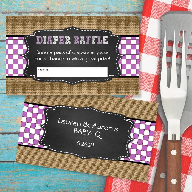 Baby Q Diaper Raffle Ticket Purple  Enclosure Card (Creator Uploaded)
