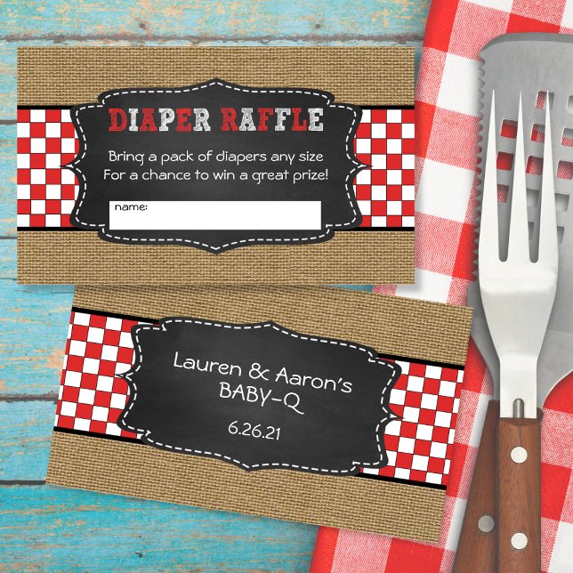 Baby Q Diaper Raffle Tickets / neutral baby shower Enclosure Card (Creator Uploaded)