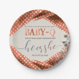 Baby q Gender Reveal Paper Plate