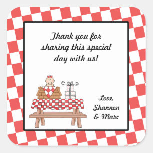 Baby Q Girl Shower Favour Sticker BBQ Barbeque