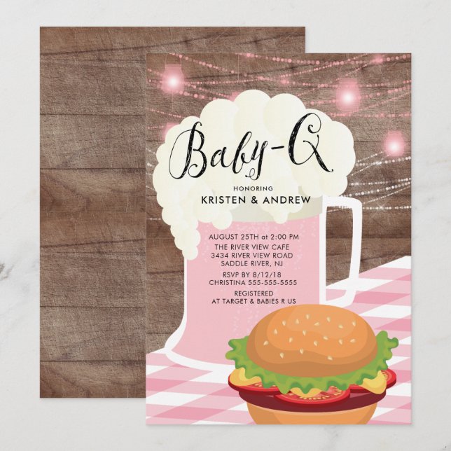 BABY - Q Girls Baby Shower Invitation (Front/Back)