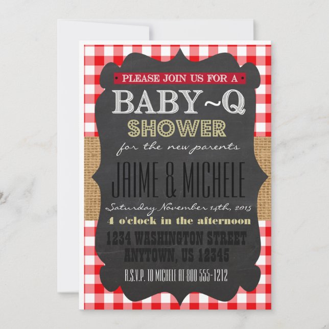 Baby-Q Invitation 5x7 (Front)