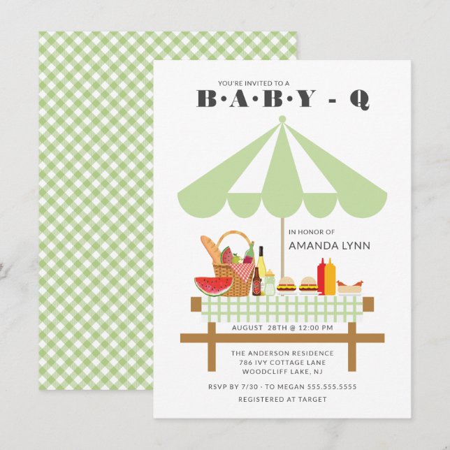 Baby Q Neutral Baby Shower  Invitation (Front/Back)
