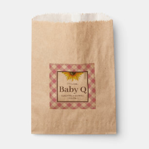 Baby Q Pink Gingham and Sunflower Favour Bags