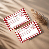 Baby q red checks baby shower diaper raffle ticket
