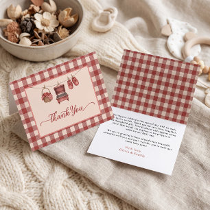 Baby Q Red Gingham Grill Clothesline Thank You Card