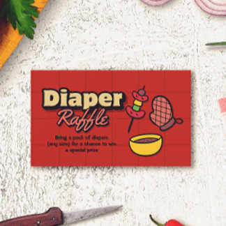 Baby-Q Shower - BBQ Diaper Raffle Enclosure Card
