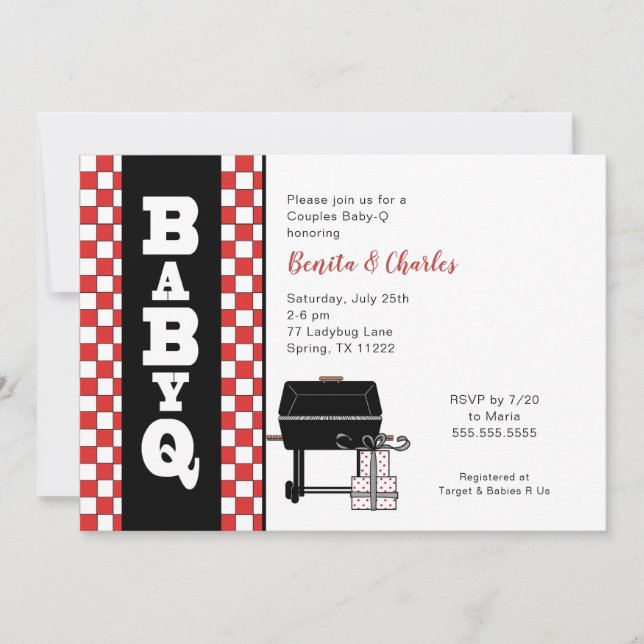 Baby Q Shower, couples BBQ baby shower Invitation (Front)
