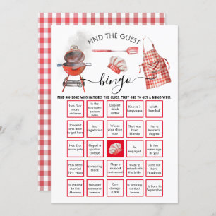 Baby-Q Shower Find the Guest BINGO Invitation