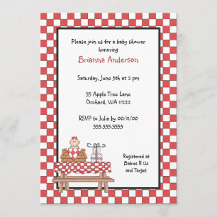 Baby Q Shower Invitation Girl with light skin