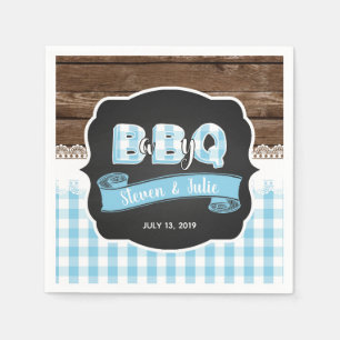 Baby Q Shower Napkin - Baby Blue