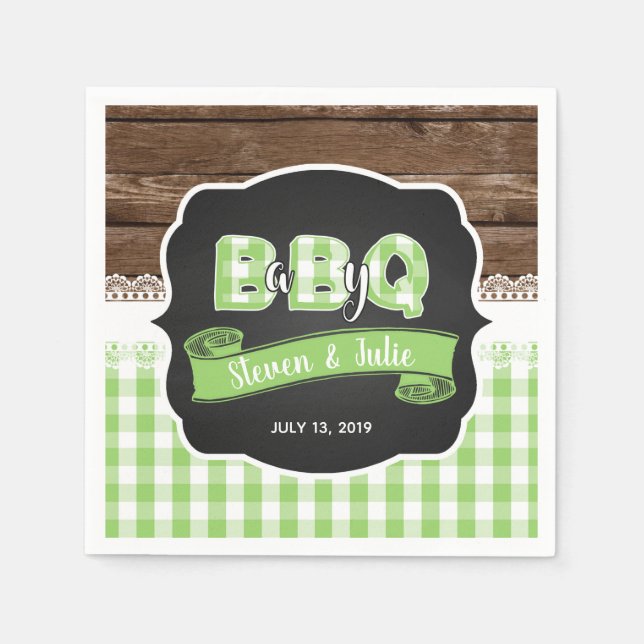 Baby Q Shower Napkin - Green (Front)