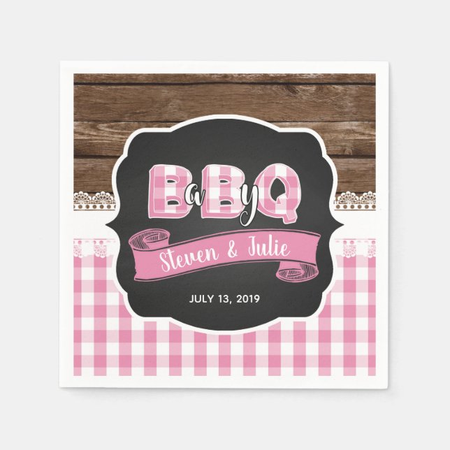 Baby Q Shower Napkin - Light Pink (Front)