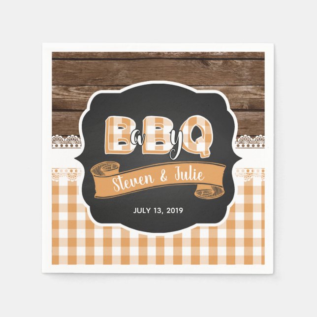 Baby Q Shower Napkin - Orange (Front)