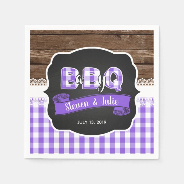 Baby Q Shower Napkin - Purple (Front)