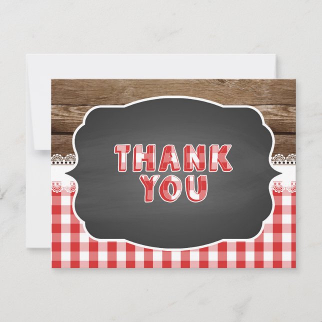 Baby Q Thank You Card - Red (Front)