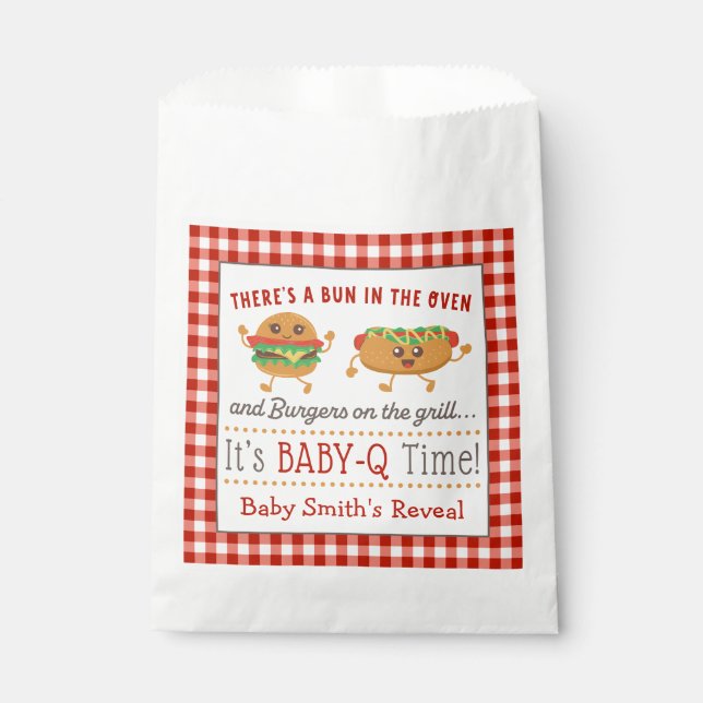 BABY-Q themed gender reveal favour bags (Front)