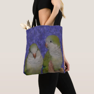 Baby Quaker Parrot Pair Photo Painting  Tote Bag