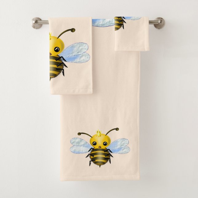 Baby Queen Bee Bath Towels - Customisable (Insitu)