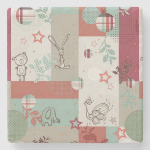 Baby Quilt Pattern 2 Stone Coaster