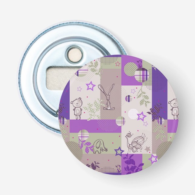 Baby Quilt Pattern Bottle Opener (Front)