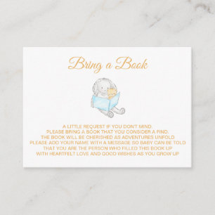 *~* Baby Rabbit Bunny Reading Teddy Bring a Book Enclosure Card