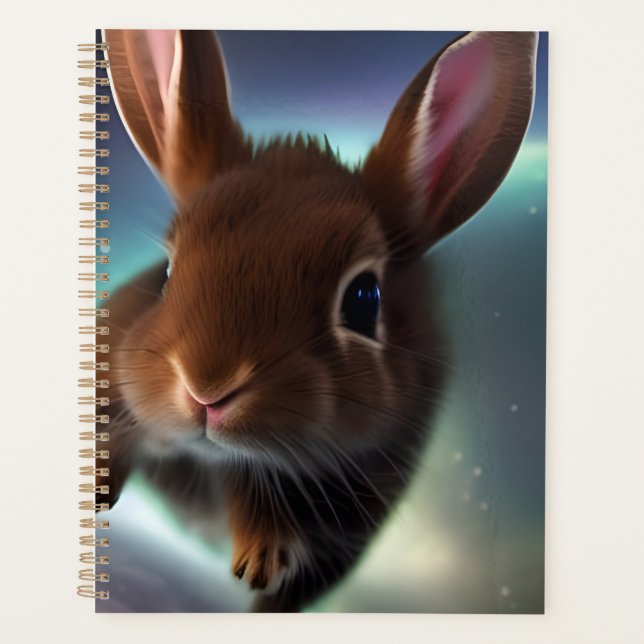 Baby Rabbit Running In Space  Planner (Front)