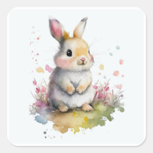 Baby Rabbit Square Sticker