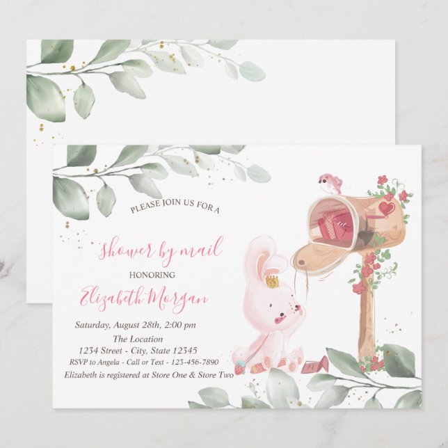 Baby Rabbit Virtual Baby Shower Invitation (Front/Back)