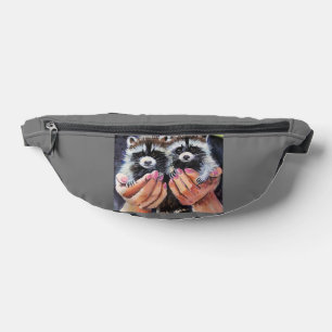 Baby raccons in hands Fanny Packs