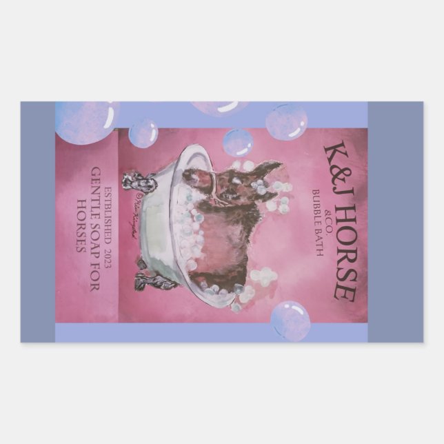 baby racehorse mare bath soap rectangular sticker (Front)
