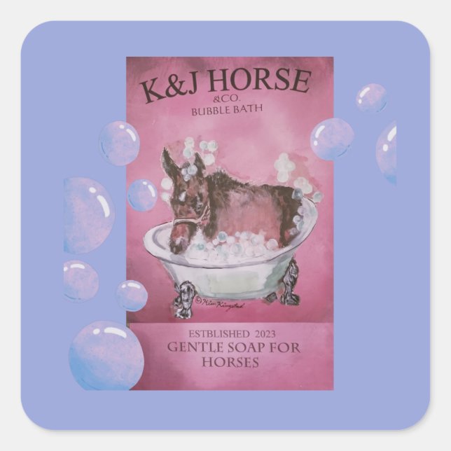baby racehorse mare bath soap rectangular sticker (Front)