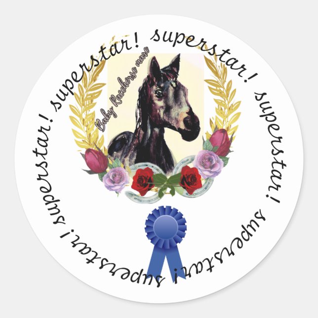  baby racehorse mare winning sticker (Front)
