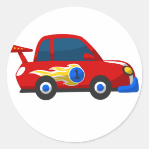 Baby racing Cartoon car Classic Round Sticker