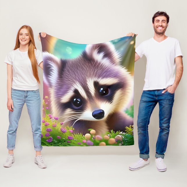 Baby Racoon Fleece Blanket (In Situ)