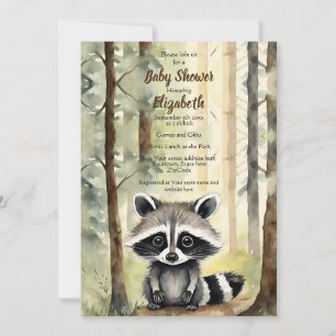 Baby Racoon Gender Neutral Baby Shower Invitation