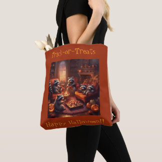 Baby Racoon Halloween Party at Home candy gift Tote Bag
