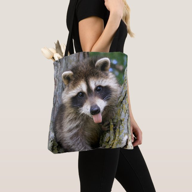 Baby Racoon Tote Bag (Close Up)