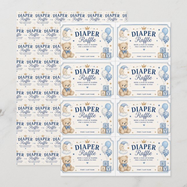 Baby Raffle Diaper Invitation (Front/Back)