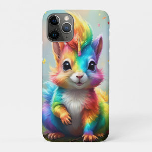 Baby Rainbow Coloured Unicorn Squirrel, iPhone 11 Pro Case