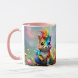 Baby Rainbow Coloured Unicorn Squirrel, Mug