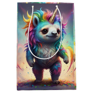 Baby Rainbow Unicorn Sloth, Medium Gift Bag