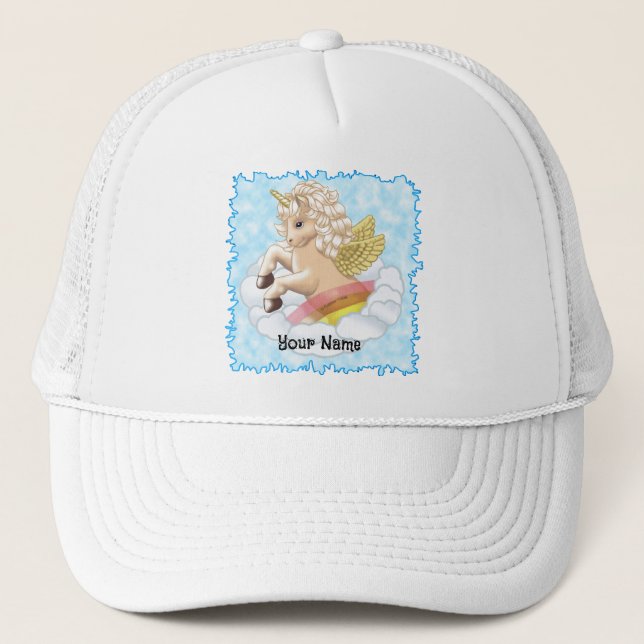 Baby Rainbow Unicorn Trucker Hat (Front)