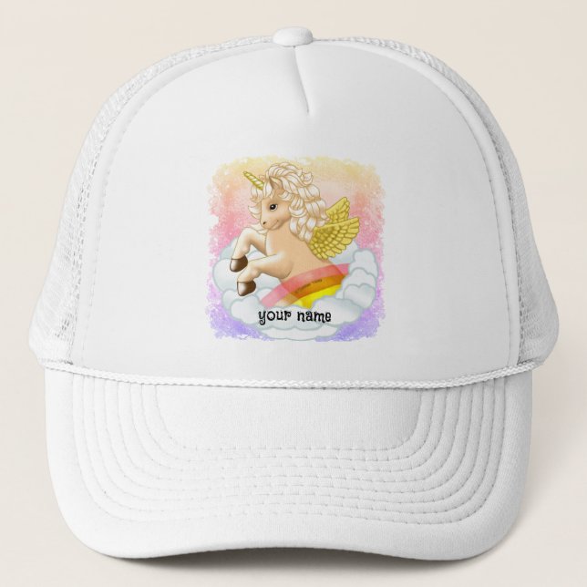 Baby Rainbow Unicorn Trucker Hat (Front)
